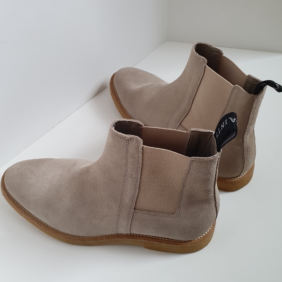 NWOB, All Saints Rhett suede Chelsea boots, size 40/US 7, sand gray - Picture 4 of 11